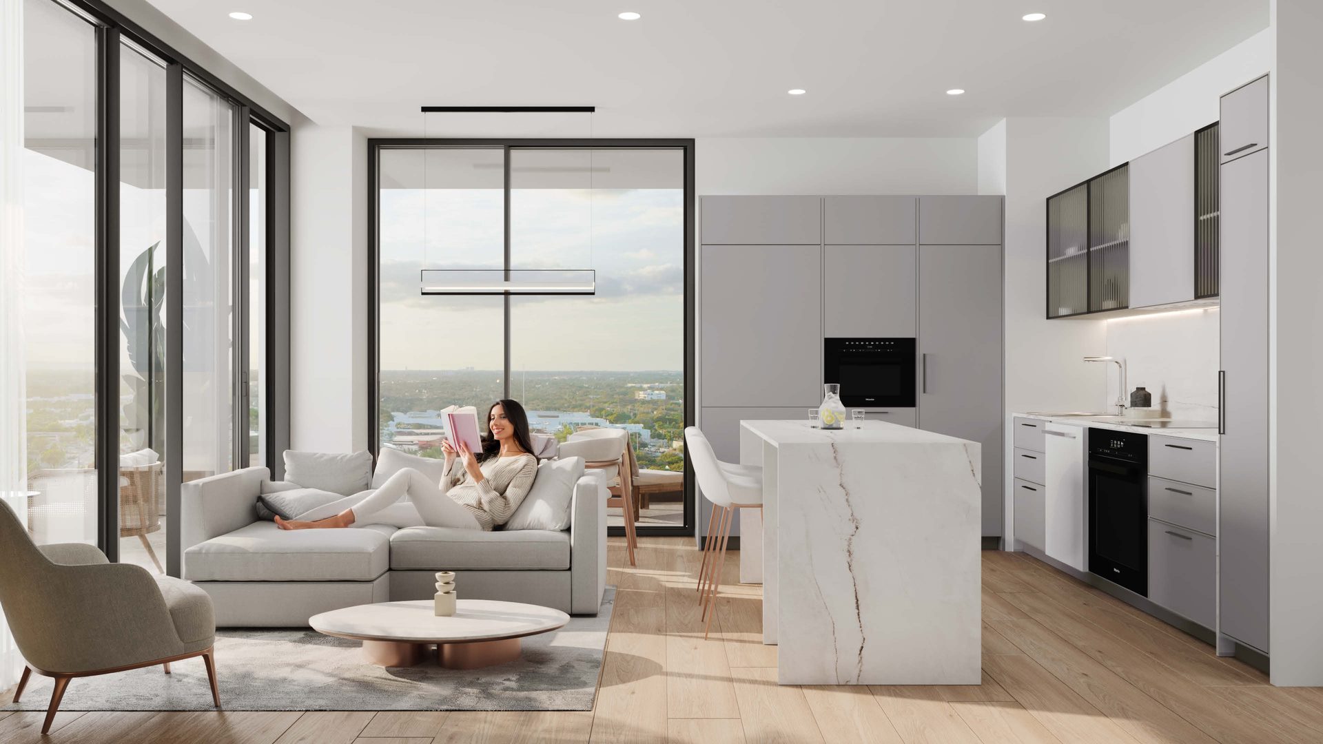 Modern kitchen with Italian cabinetry at The Lauderdale